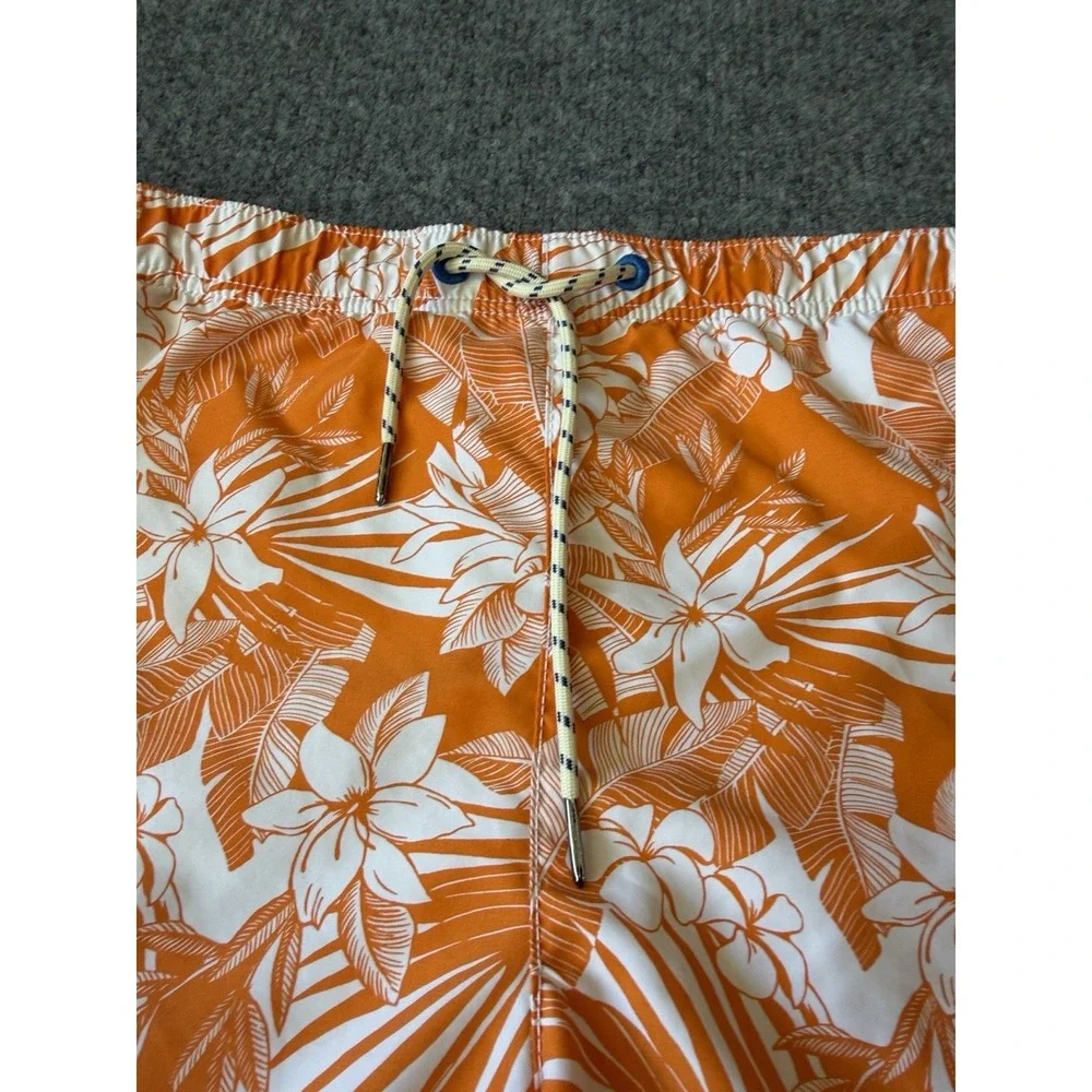 Tommy Bahama Swim Trunks Men XL Orange White Floral Tropical Hawaiian Relax XL
